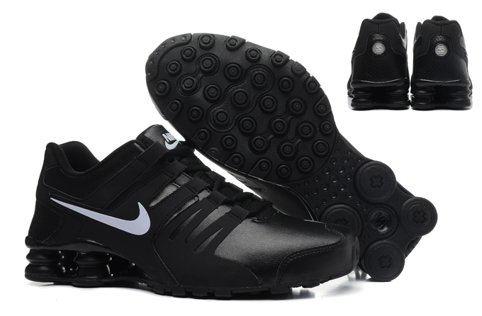 Noir Blanc Hommes Chaussures Nike Shox Actuels Nouvelles 2014
